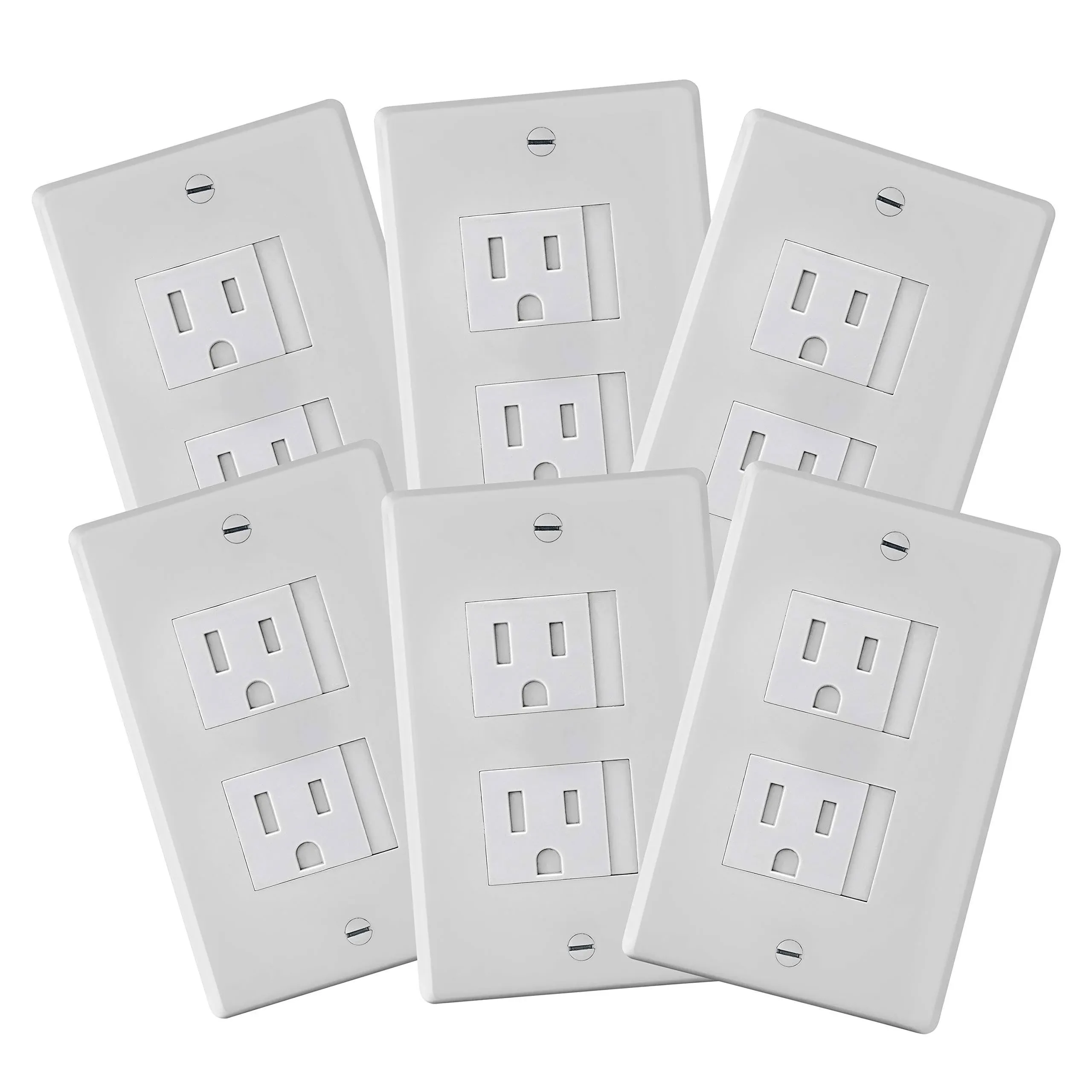 New Safety Innovations 6-Pack Self-Closing Babyproof Outlet Covers Set of 6