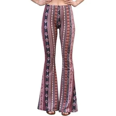 High Waist Gypsy High Waisted Flare Leggings For Women   Comfy Ethnic Tribal Pants With Stretchy Palazzo 70s Bell Bottom 211124 From Mu01, $10.34 | DHgate.Com