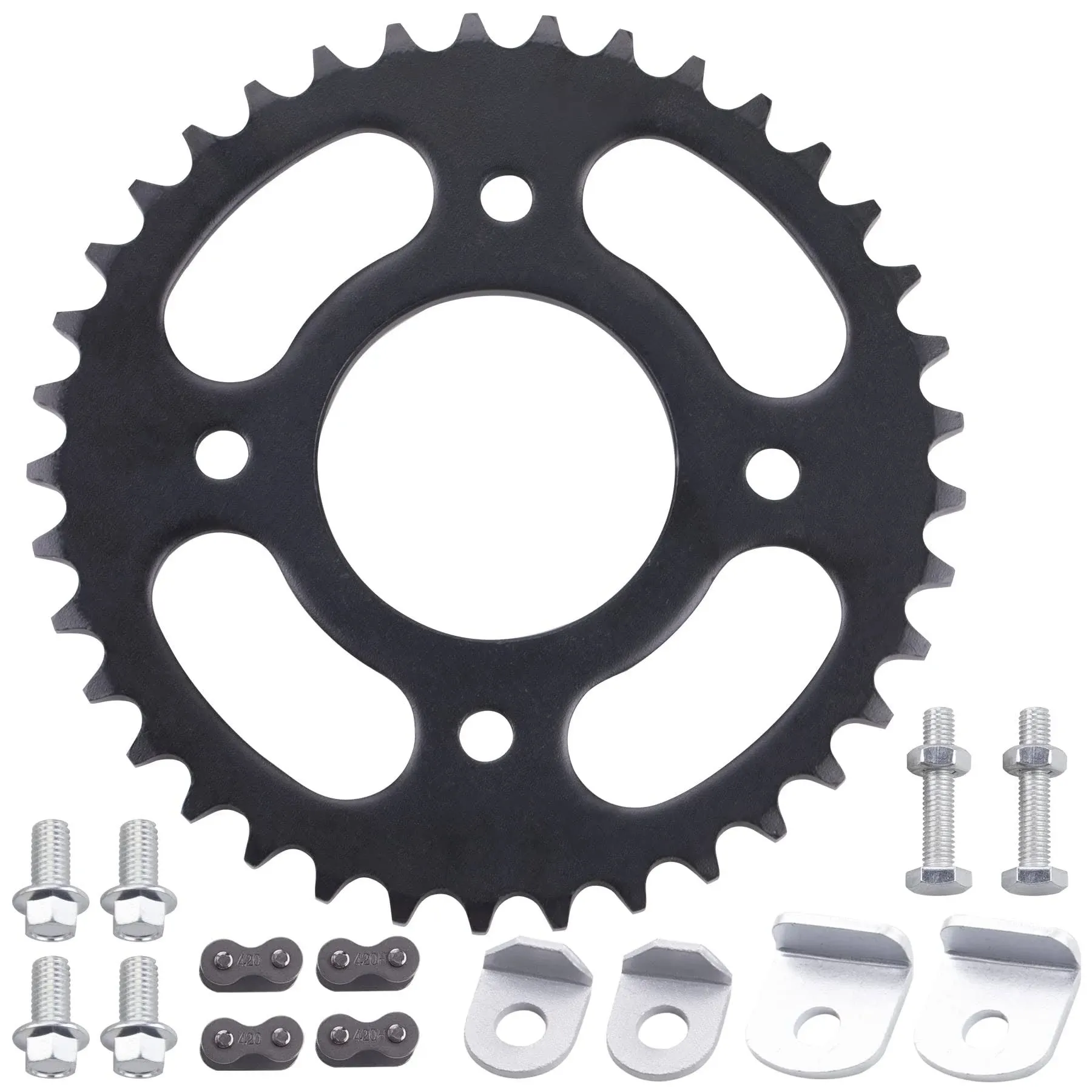 Mwmnun 420 Chain 37tooth 58mm Rear Drive Sprocket Cog Compatible with Taotao Ssr Taotao Coolster Crf50f Apollo Thumpstar Pit Pro Dirt Bike Black