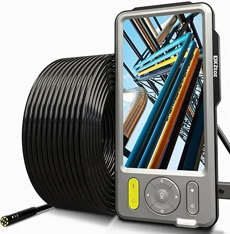 50FT Sewer Camera 5&#039;&#039; Larger IPS Screen, Dual-Lens Endoscope Camera for Drain P