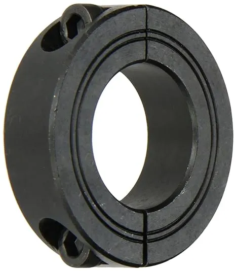 M2C-28 Black Oxide Plated Steel Two-Piece Clamping Collar, Metric, 28mm Bore Size, 48mm Outside Diameter, M6 x 16mm Set Screw