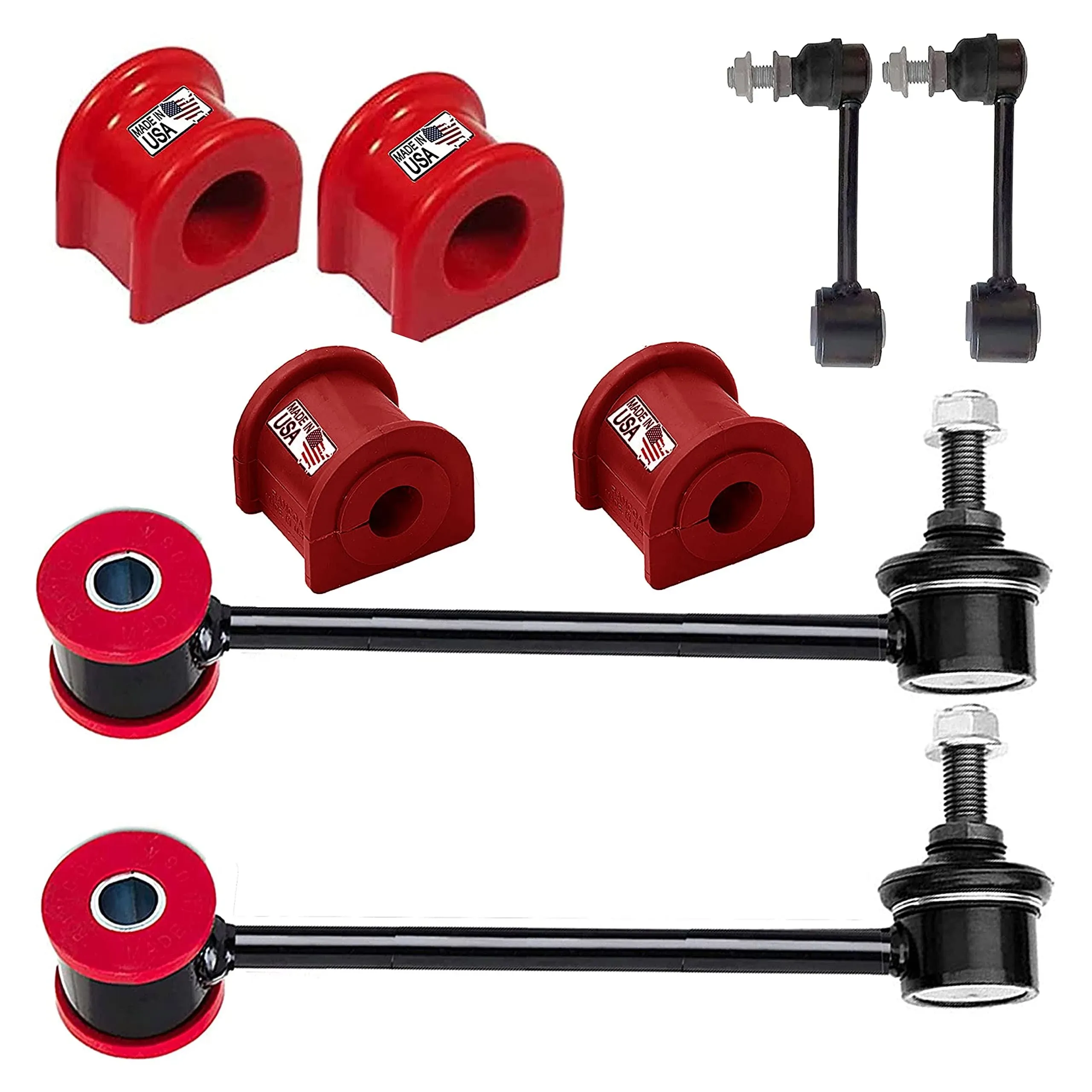 Suspension Dudes 8 PC Front/Rear Sway Bar Link Kit + Front/Rear Bushing Kit Fits ...