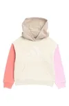 Kids' Big Girls Long Sleeve Color Block Hoodie In Oatmeal Heather