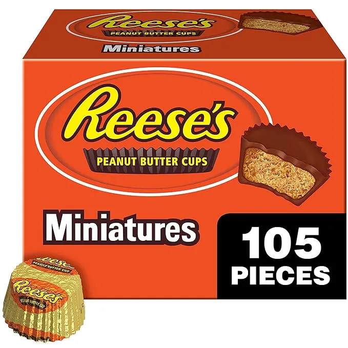 Reese's Peanut Butter Cups Miniatures Bulk Box - 105 Pieces of Milk Chocolate Goodness