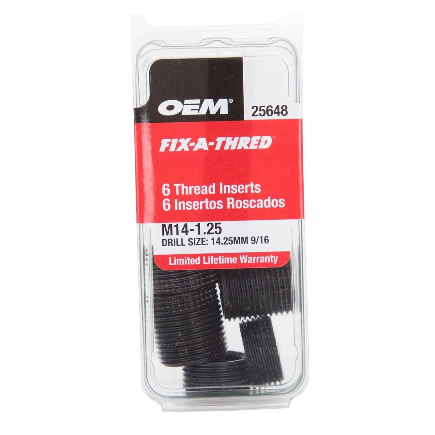 OEMTOOLS 25648 Fix-A-Thread Spark Plug Saver Inserts, Metric, M14 - 1.25, Socket Rethreading Kit Components For Car, Truck, RV, And Aviation Repair, 14mm Thread