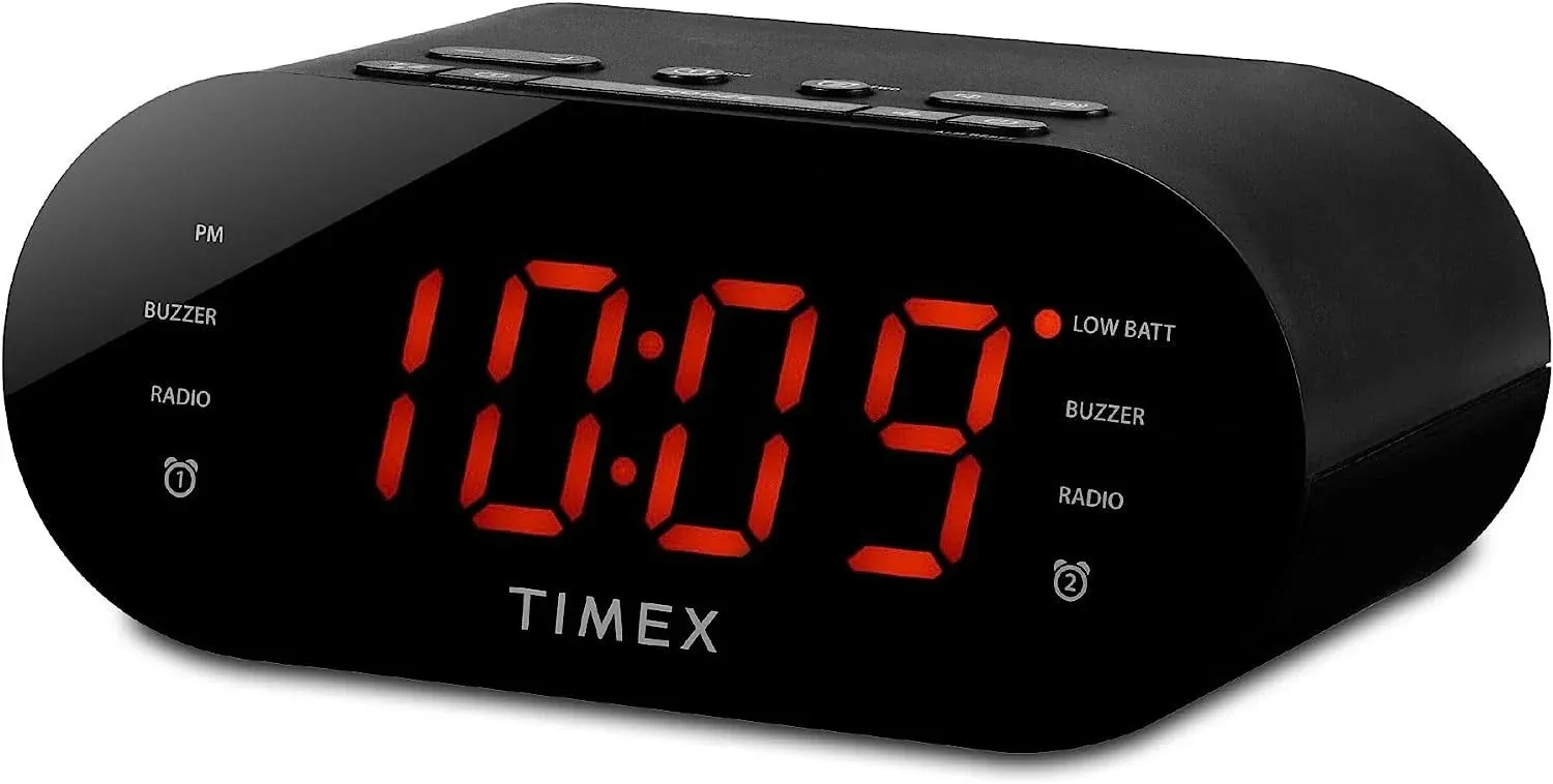 Timex AM-FM Dual Alarm Clock Radio with Digital Tuning (Gunmetal Gray)