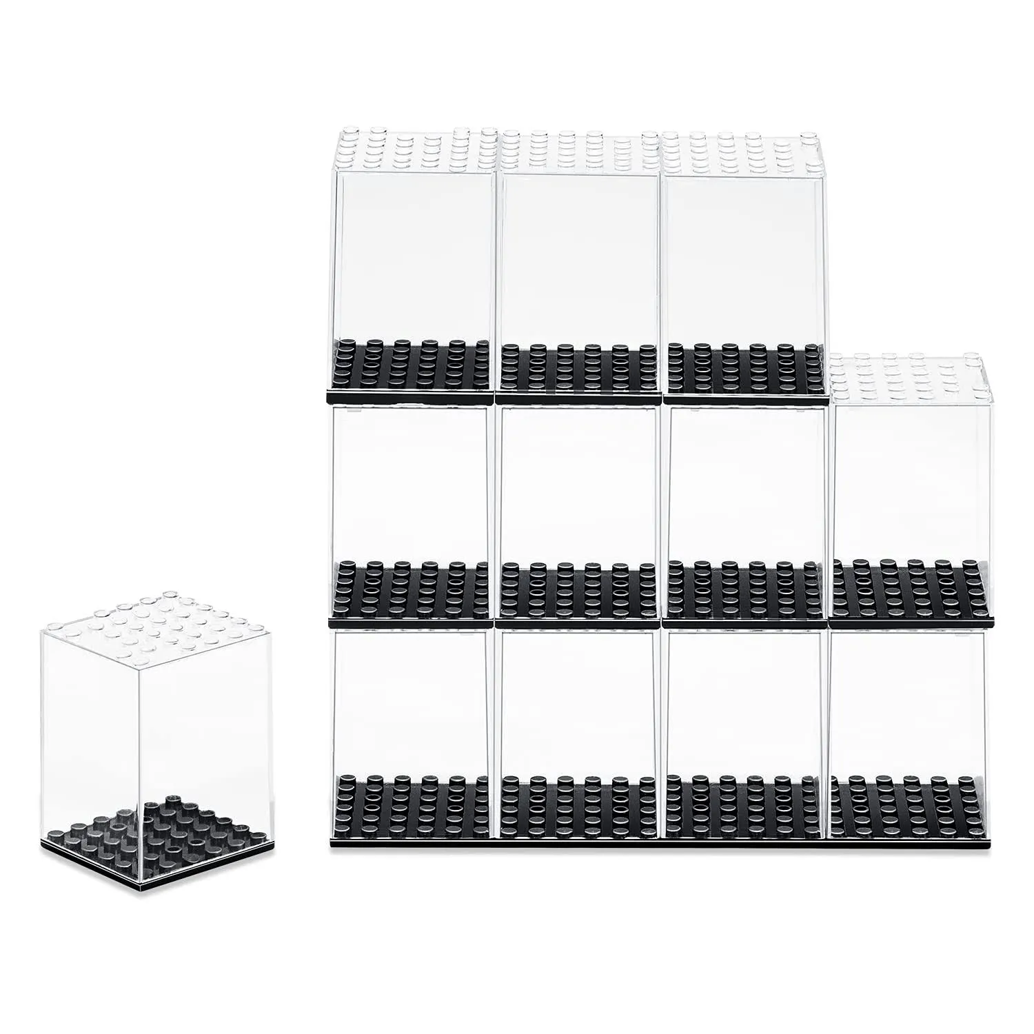 Minifigures Display Case, Acrylic Building Block Display Box, Action Figure Toys Storage for Lego Minifigure, Fit for Lego Lovers(12PCS)