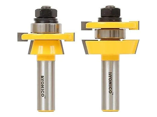 Yonico 12249 Shaker 2 Bit Rail and Stile Router Bit Set 1/2" Shank