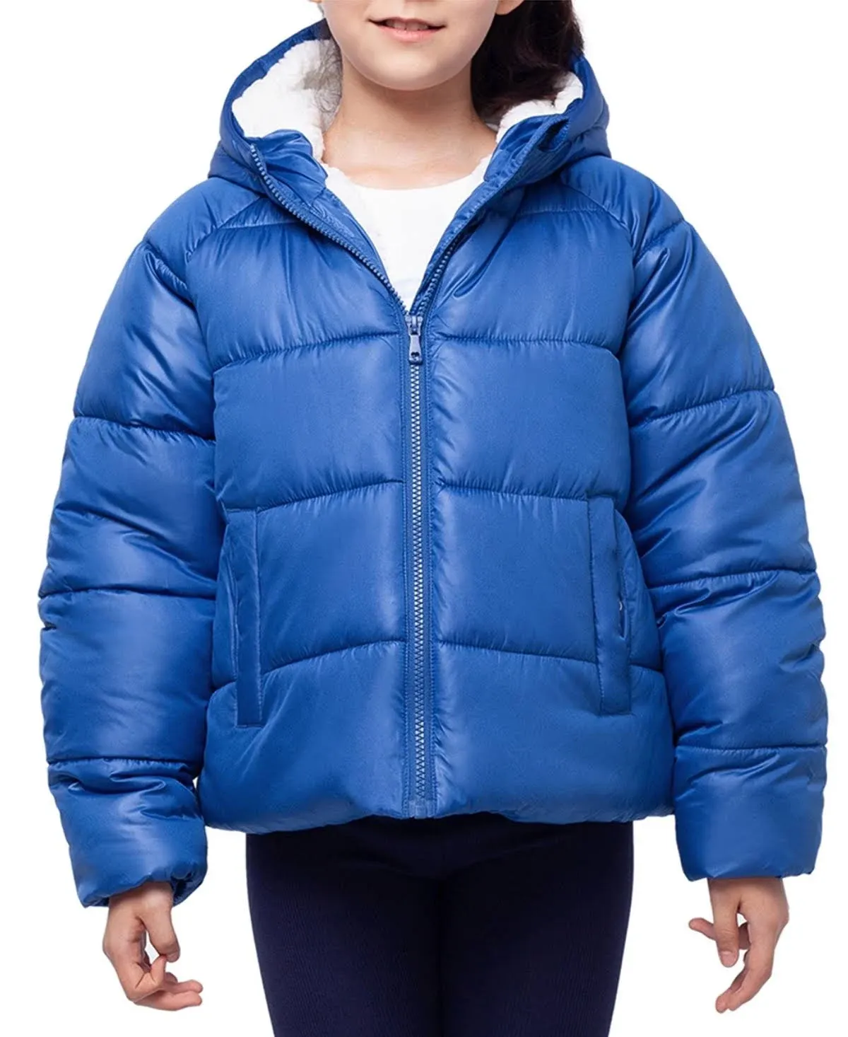 Rokka&Rolla Girls' Heavyweight Sherpa Lined Puffer Jacket