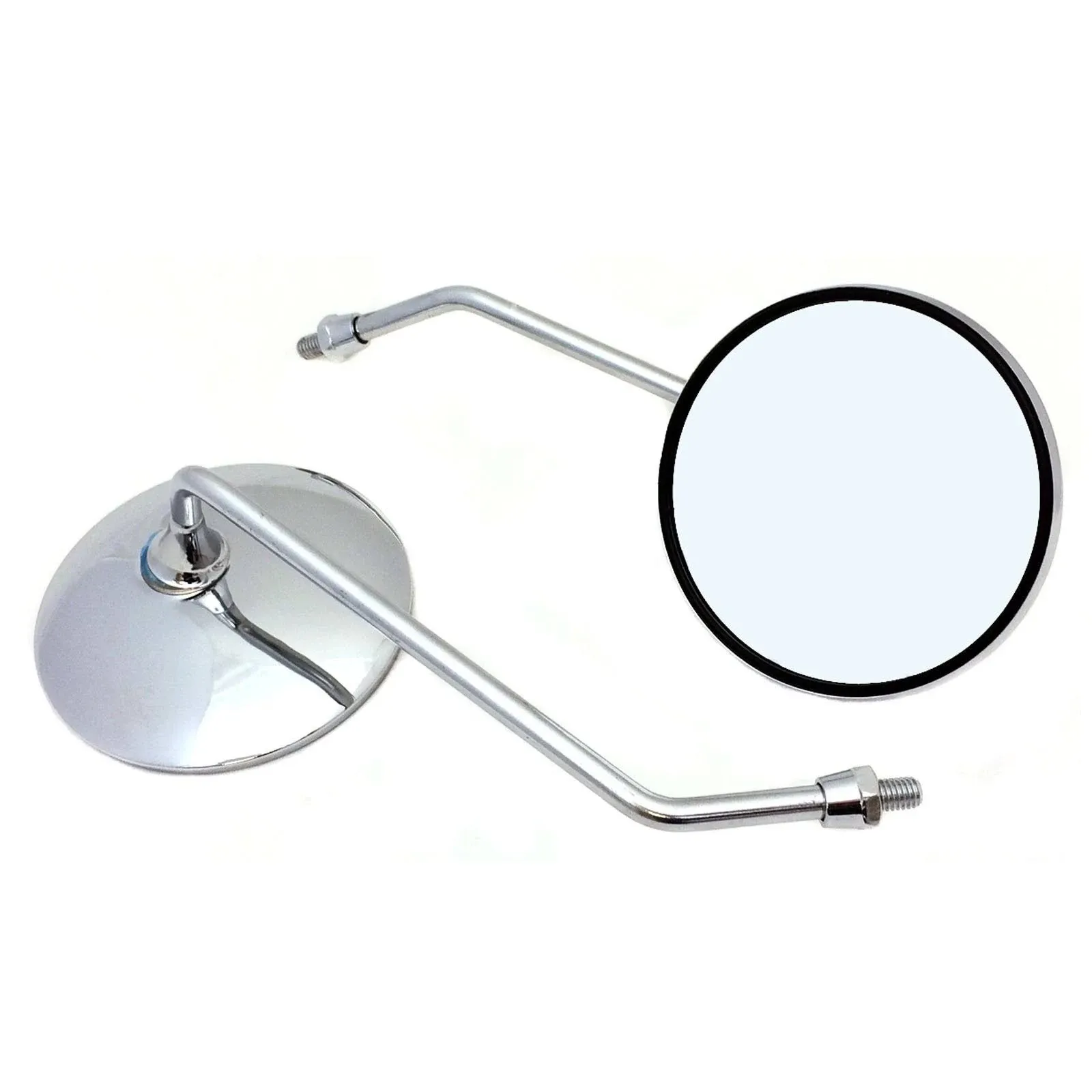 Adjustable Mirror Set - 8mm RH/RH Thread - CHROME Round Shape - Motorcycle Sc...