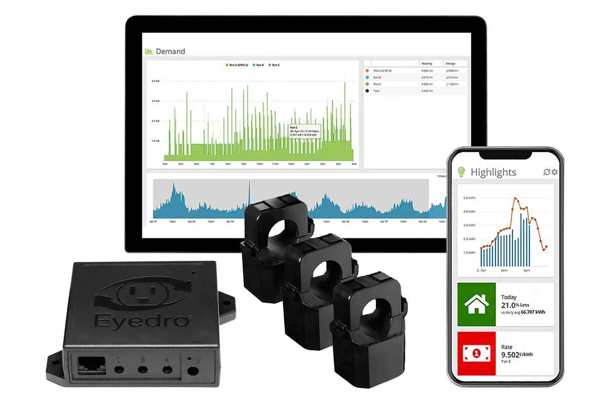 Eyedro Business 3-Phase Energy &amp; Solar Monitor | Net Metering | High-Resoluti.<wbr/>..