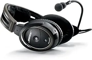 Bose A20 Aviation Headset with Bluetooth 6-Pin Plug Cable, Black