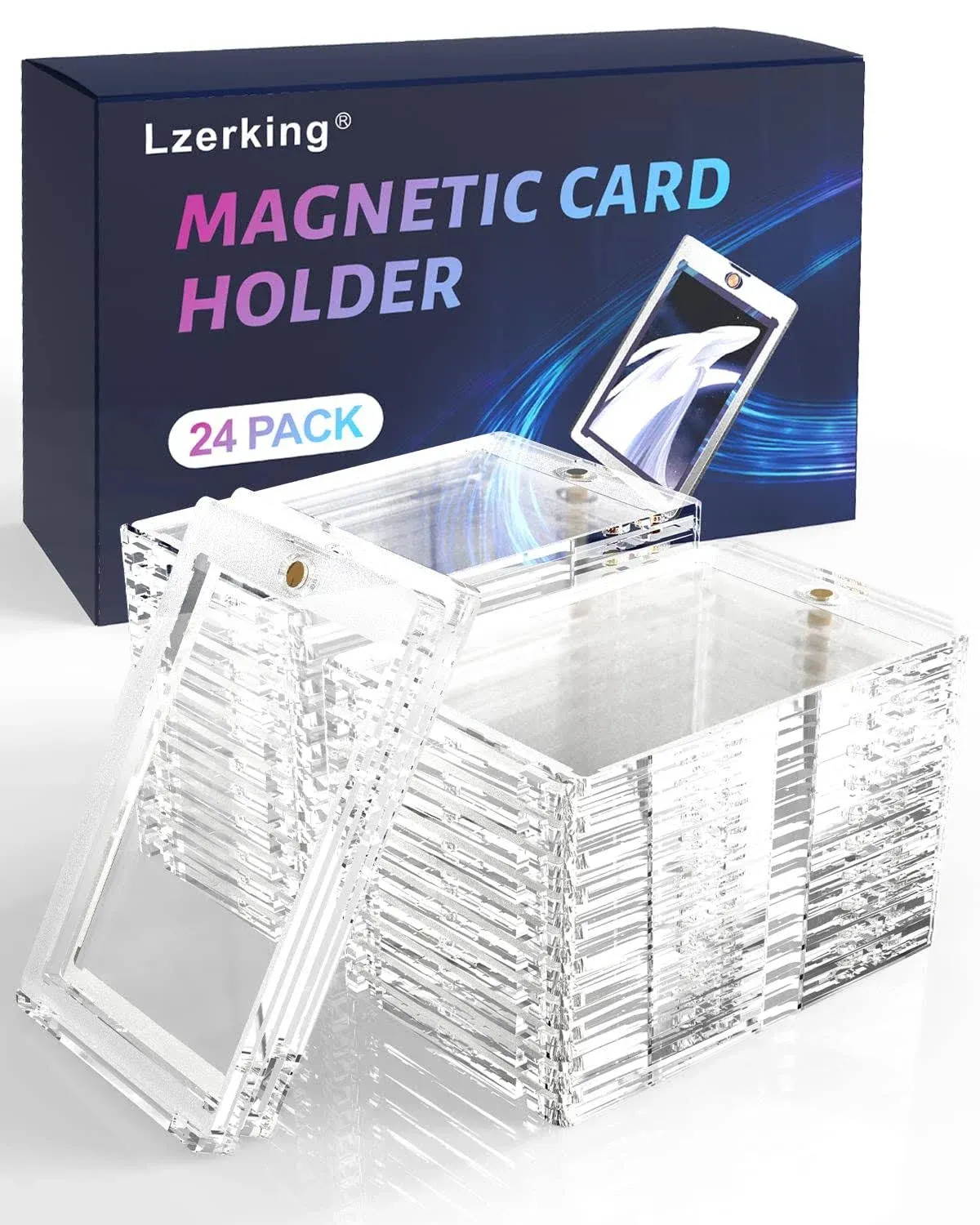 24Pack 35PT Magnetic Card Holders Case Protectors For Trading Cards,Sports Cards