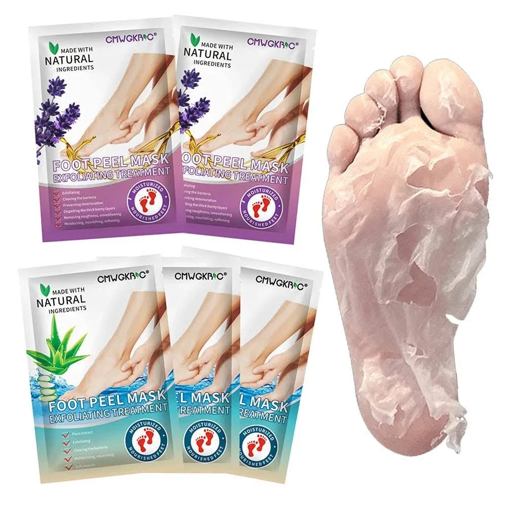 5 Pack Foot Peel Mask,Exfoliato<wbr/>r Peel off Calluses Dead Skin Callus Remover,Foot