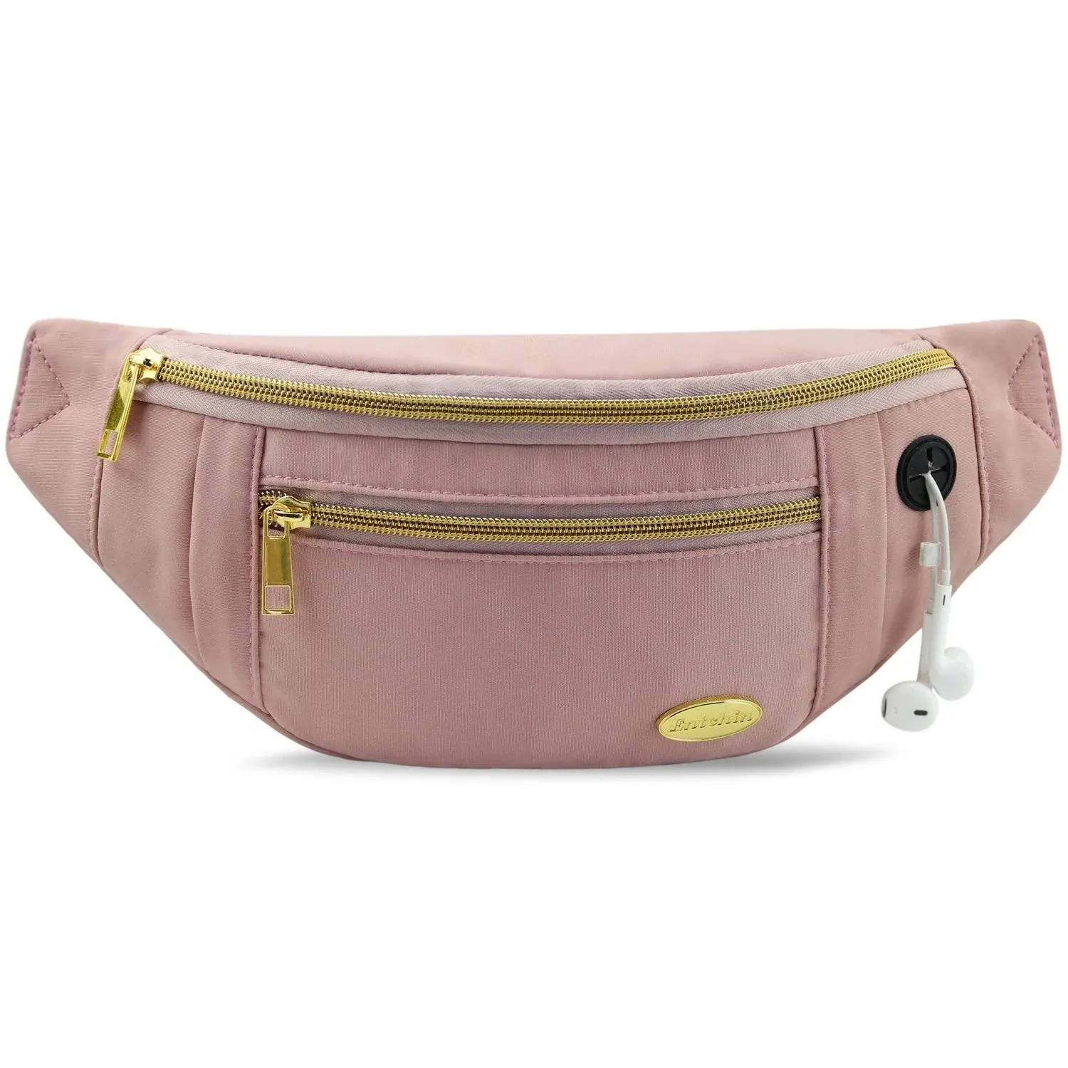 Entchin Fanny Pack for Women Water Resistant Waist Pack Faster Buckle Crossbody Bags for Hiking Traveling Cycling