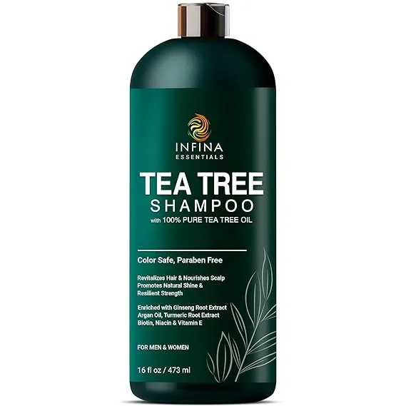 Tea Tree Shampoo and Conditioner Set - Deep Cleansing, Strengthening and Shine-Boosting Formula for Dry Scalp - For Men & Women - 16 fl oz each