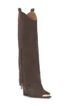 Astoli Foldover Shaft Western Boot In Sable Leather