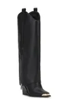 Astoli Foldover Shaft Western Boot In Black