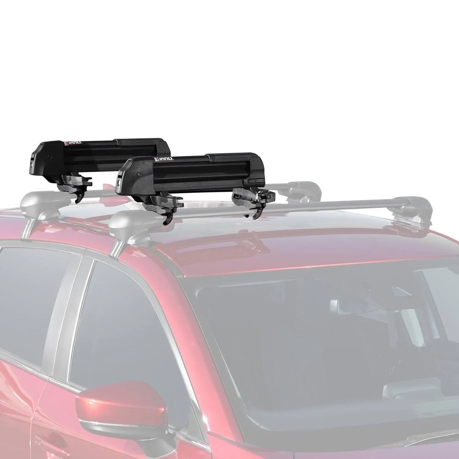 INNO INA952 Gravity Universal Mount (Fits Rounds, Square, Aero and Most Factory Bars) Holds - (3) Fat Ski or (2) Snowboards Roof Rack,Black