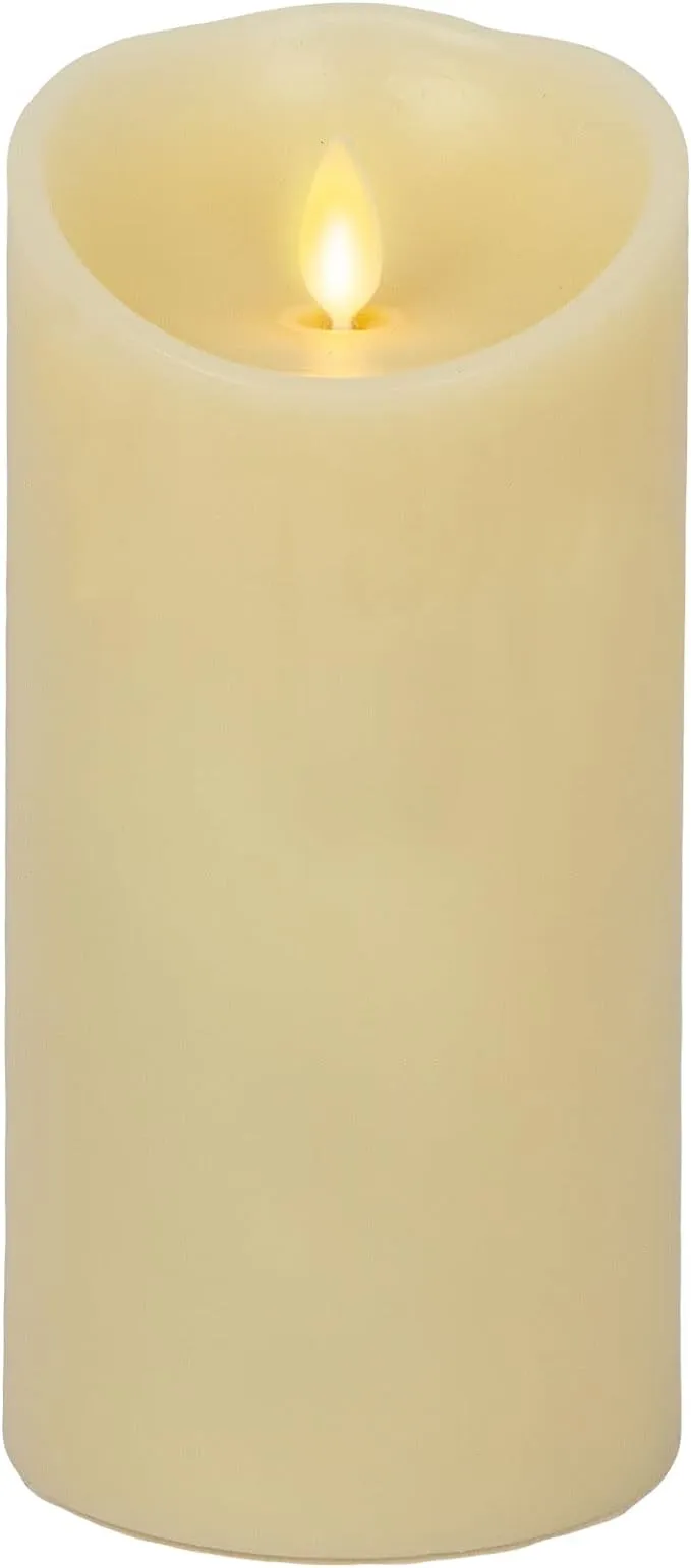 Luminara Flameless LED Candle, Moving Flame Pillar, Remote Ready, Timer, Battery Operated, Vanilla Honey Scented, Ivory (3.5 in x 7 in)