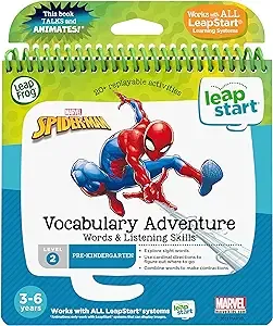 Leapfrog LeapStart Pre-K (Level 2) Marvels Spider-Man Vocabulary Adventure Words & Listening Skills Activity Book (English Version)