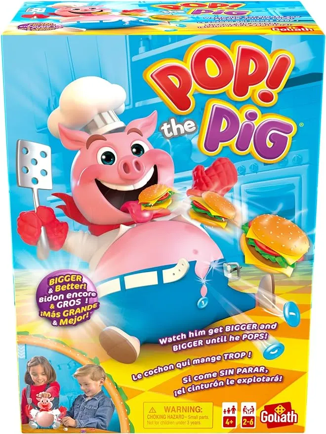 Goliath Pop The Pig Children&#039;s Game - Belly-Busting Fun, Feed Him Burgers, New