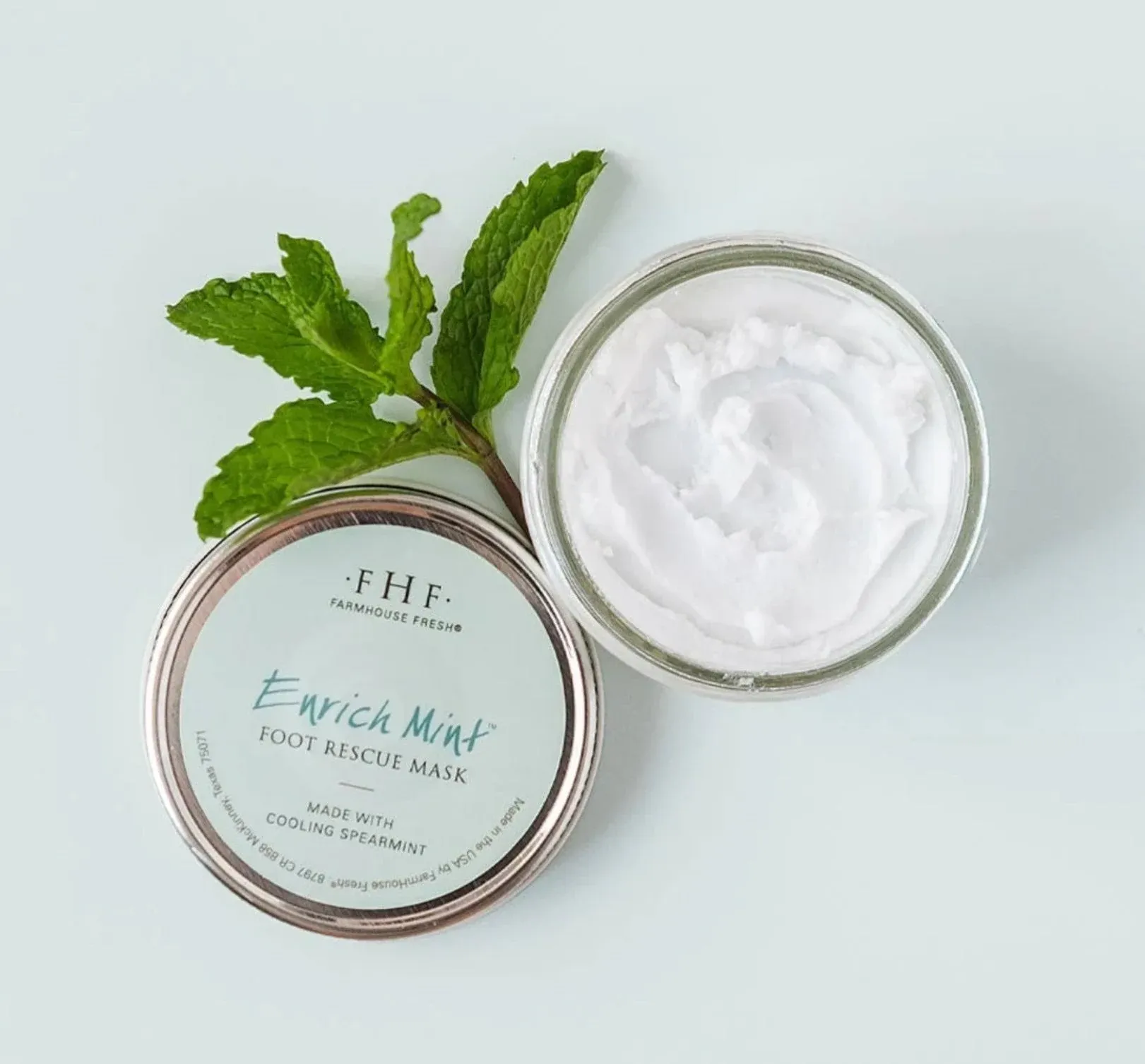 Farmhouse Fresh Enrich Mint Foot Rescue NWT in box full size 3 oz. jar