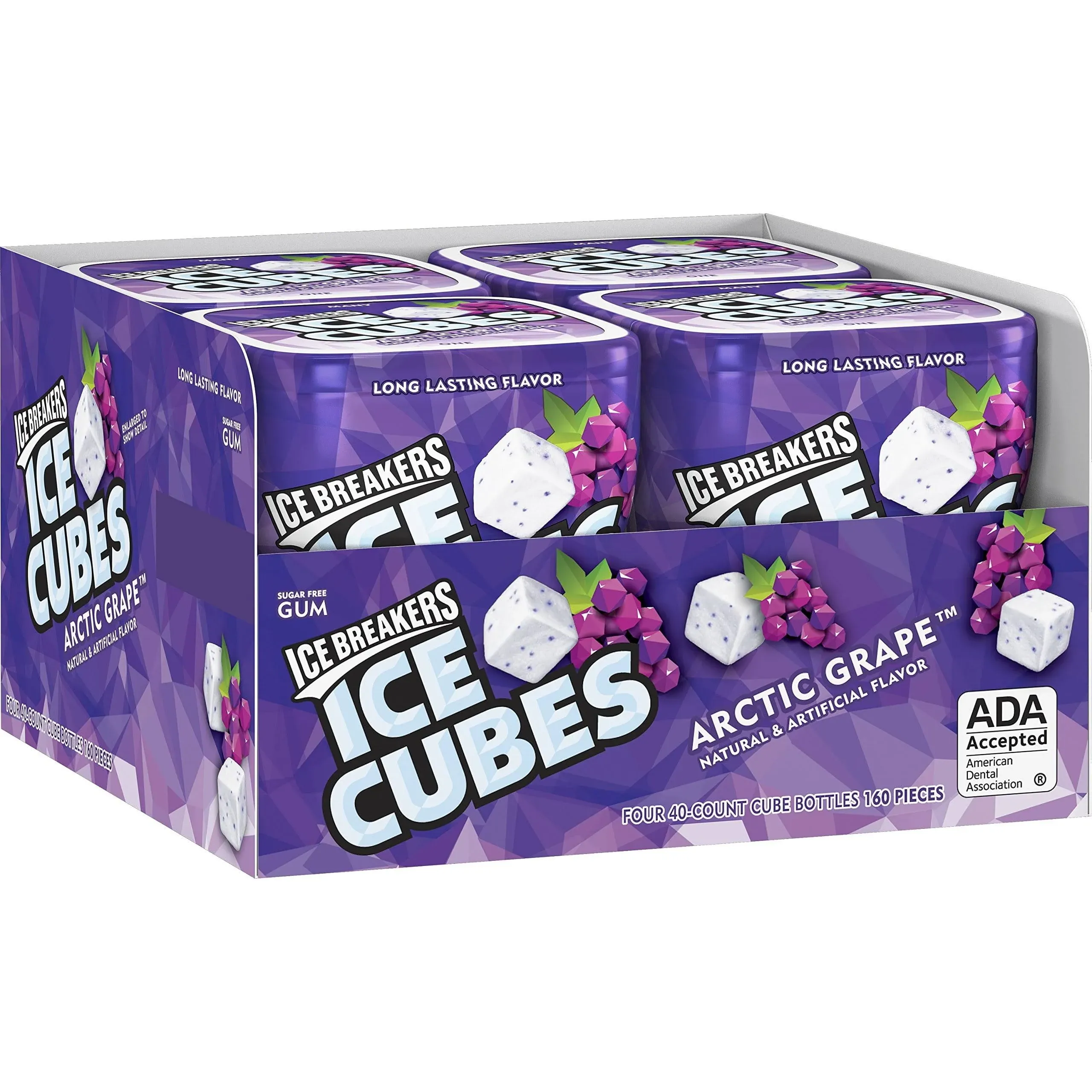 Ice Breakers Ice Cubes Gum, Sugar Free, Arctic Grape - 4 - 40 cube bottles [160 ...