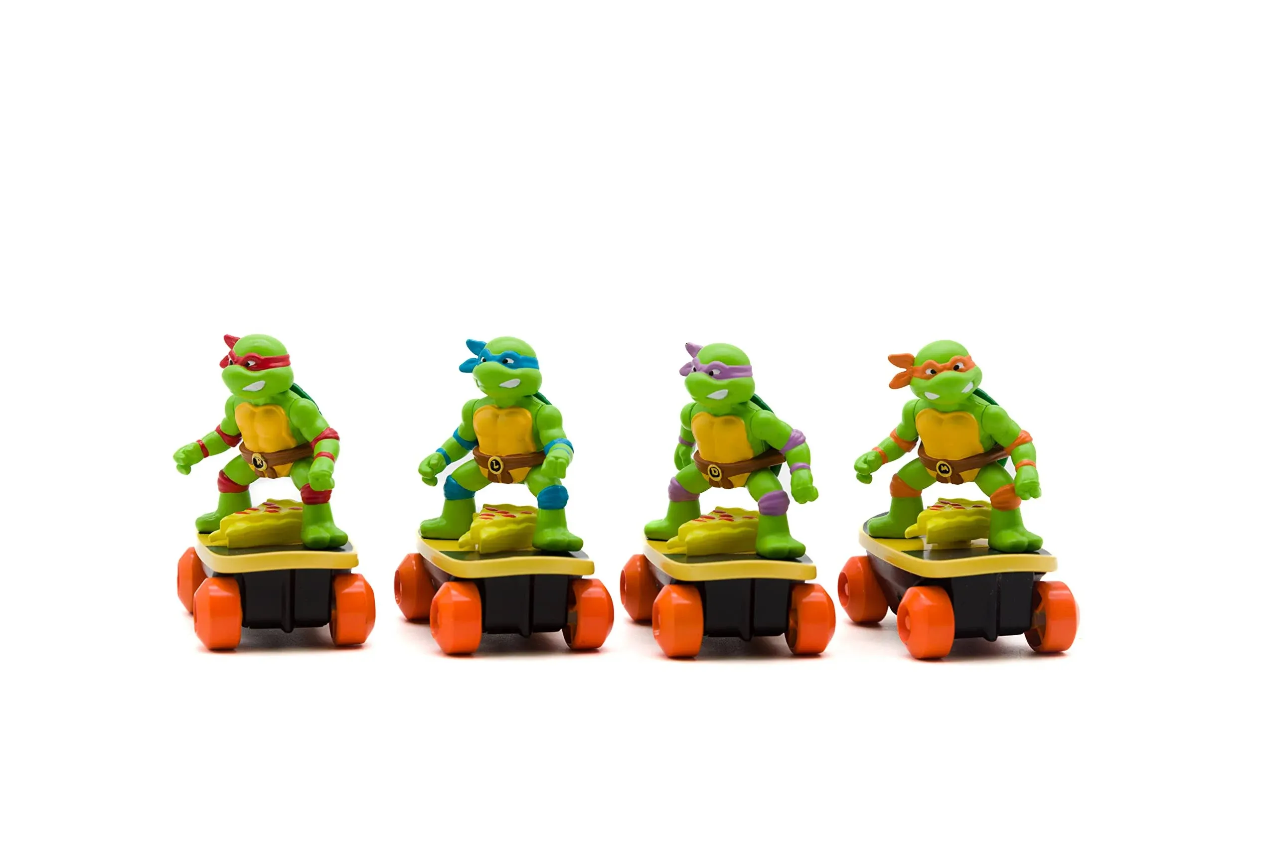 Teenage Mutant Ninja Turtles Switch Kick Skaters Pack of 4 - Gyro Self-Stabilizing Rip-Cord Powered Skateboard Toy – Gift, Stock Stuffer for Ages 3+