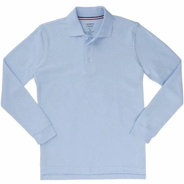 Boys 4-20 French Toast School Uniform Long-Sleeve Pique Polo, Size: Small, Navy