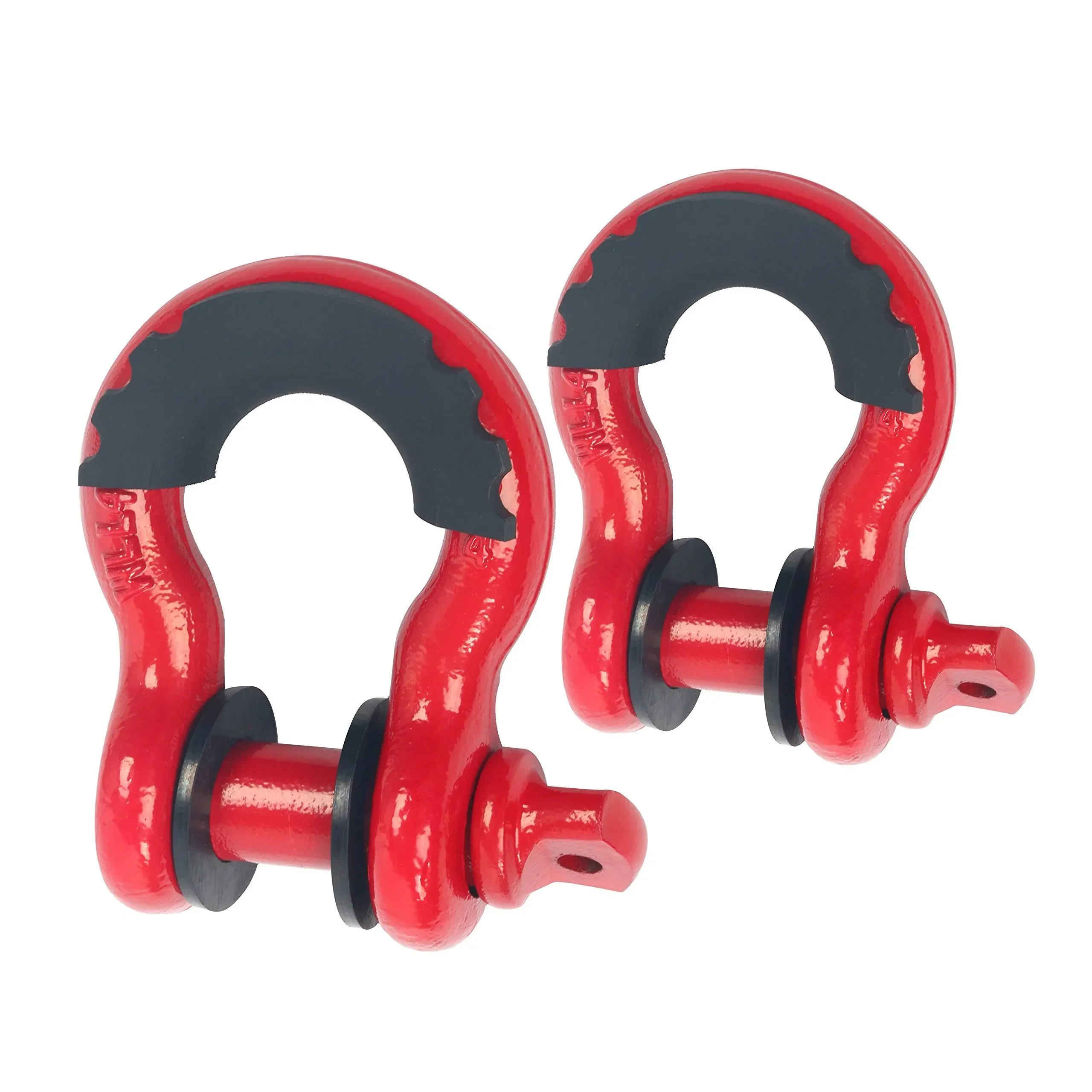 2 Pack D Ring Shackles 3/4&#039;&#039; with 7/8&#039;&#039; Pin Heavy Duty Towing Accessories Red