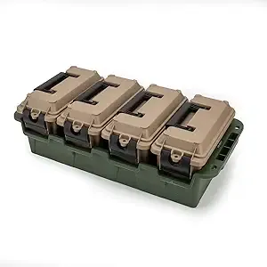 GREENMADE Multi-Purpose Storage Boxes All Crate Ammo/Tackle Organizing units 4 Pack Made in USA, Brown