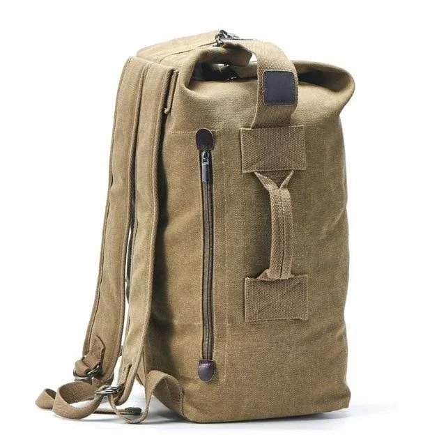 Large Capacity Canvas Duffel Canvas Backpack For Men   Ideal For Mountaineering, Travel, And Luggage With Bucket Shoulder Straps From Huhaiya, $35.32 | DHgate.Com