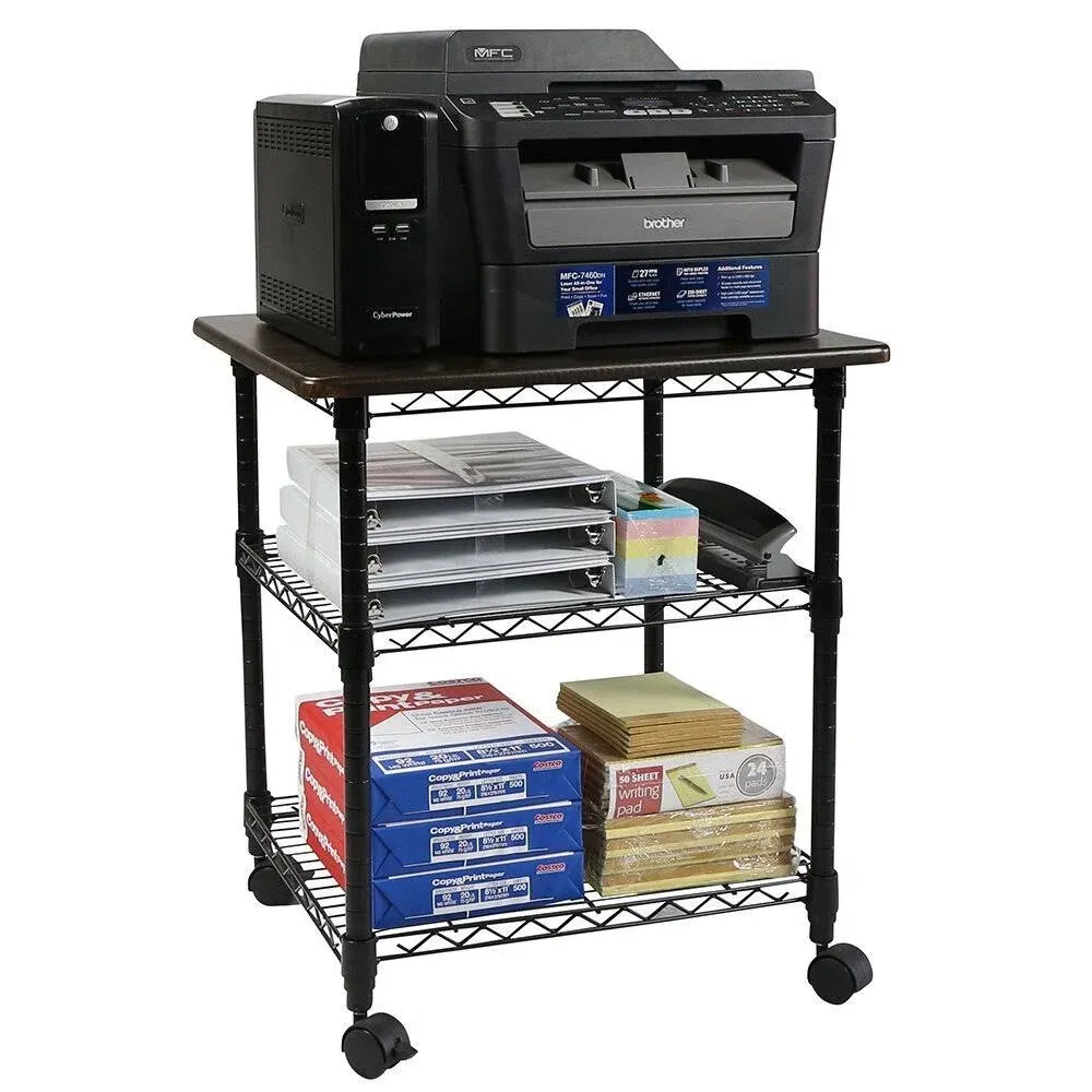 Apollo Hardware Printer Stand Series / 3 Tier Printer Stand(Black) 18&#034;Wx21&#034;Lx27&#034;