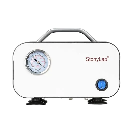 StonyLab Diaphragm Vacuum Pump, Compact Oil Free Vacuum Pump Pressure Pump with 15 l/min Flow Rate for Filtration Distillation Laboratory Work, 110-