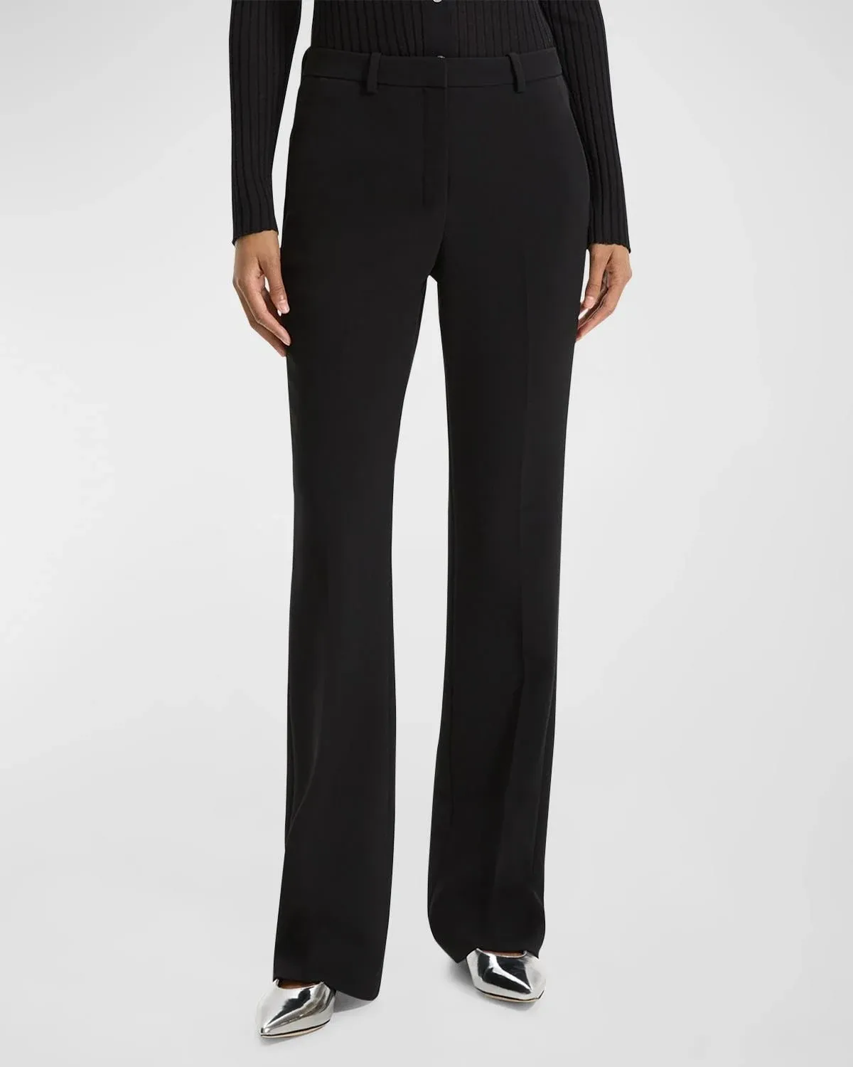 Black Sartorial Pants With Stretch Pleat In Technical Fabric Woman