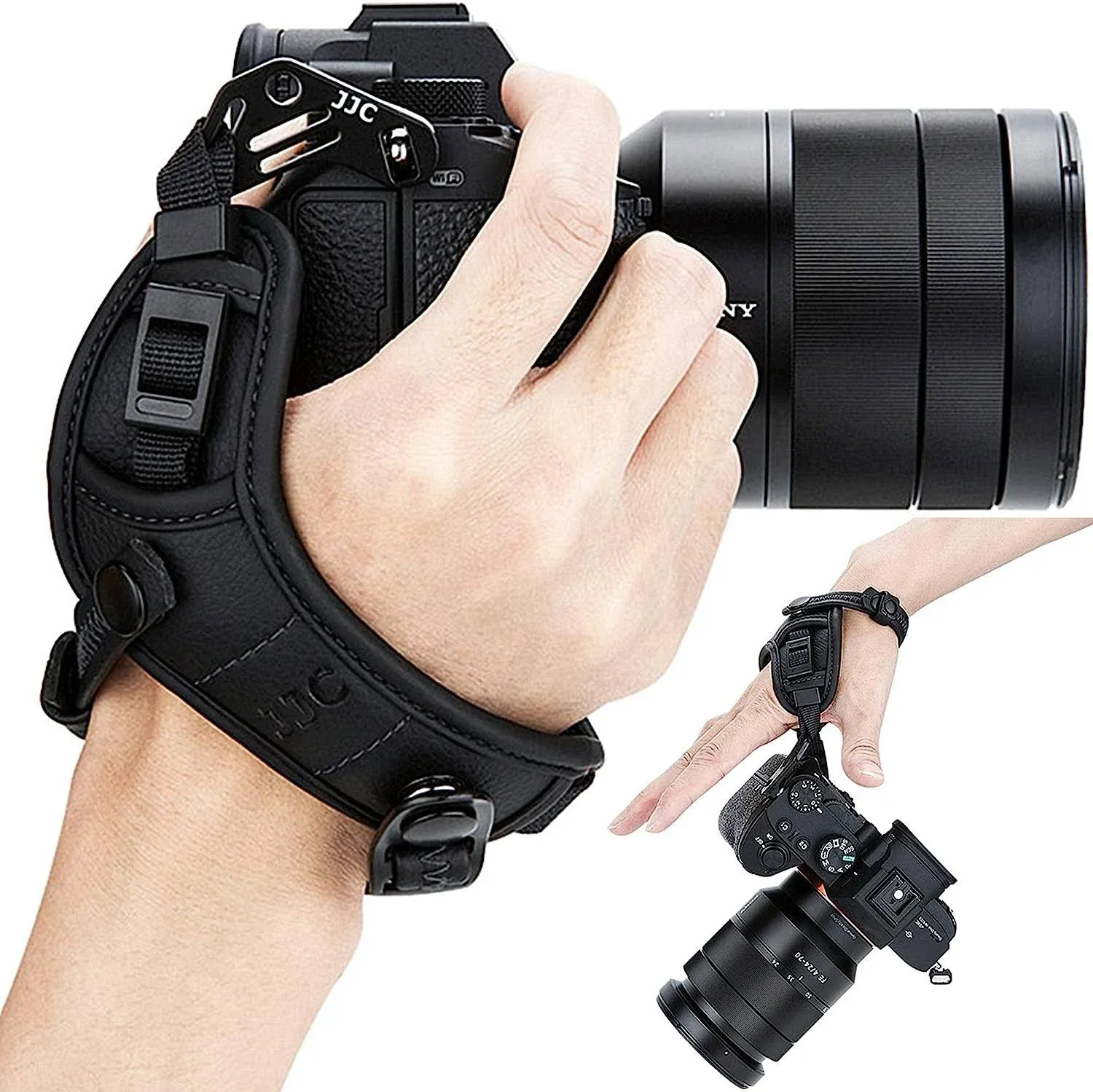 JJC  Microfiber Leather Hand Strap Grip for Canon Nikon Sony Fuji DSLR Cameras