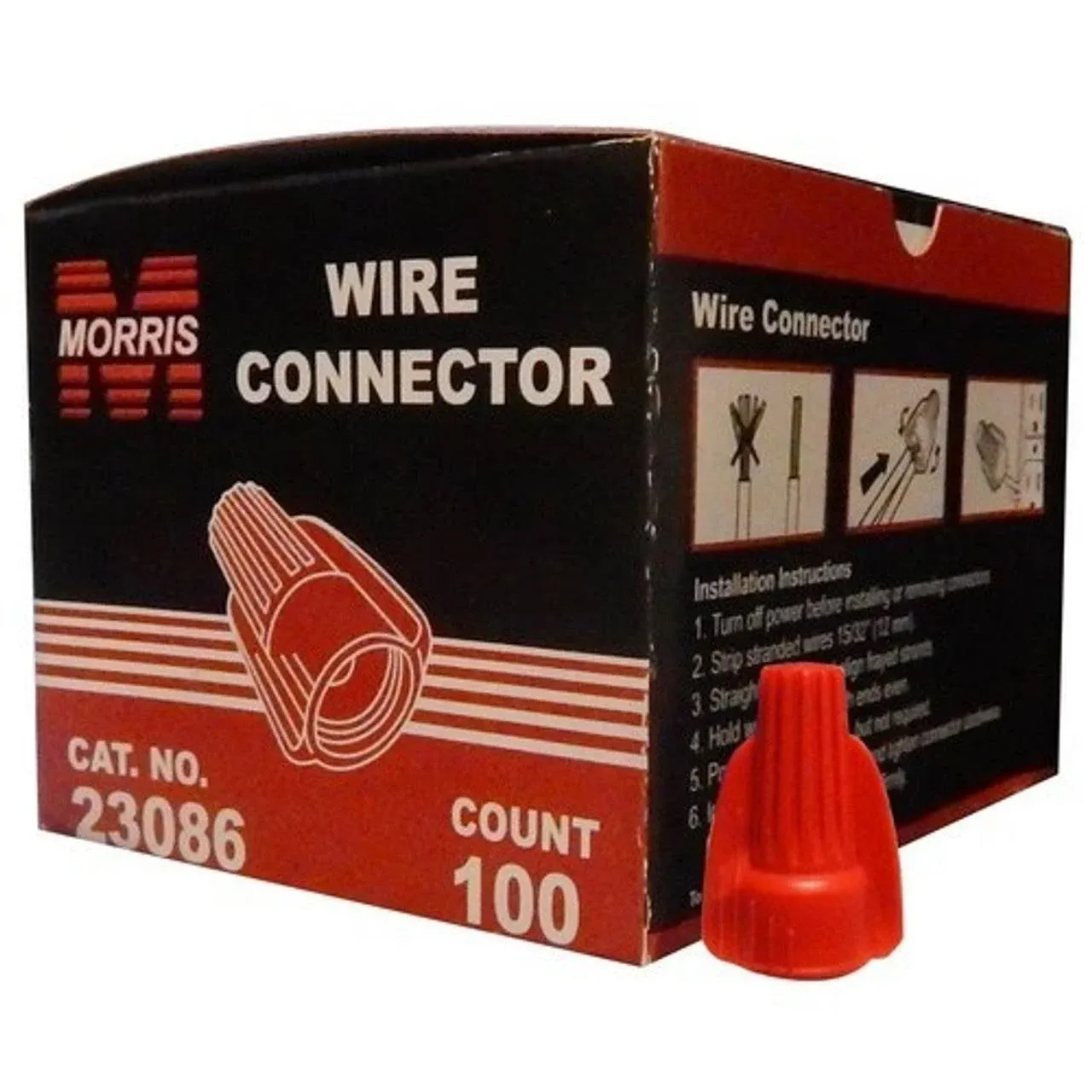 Morris 23086 Red Wing Connector 100 Boxed