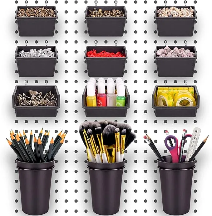 G.CORE 12 Pack Pegboard Bins with Hooks & Loops