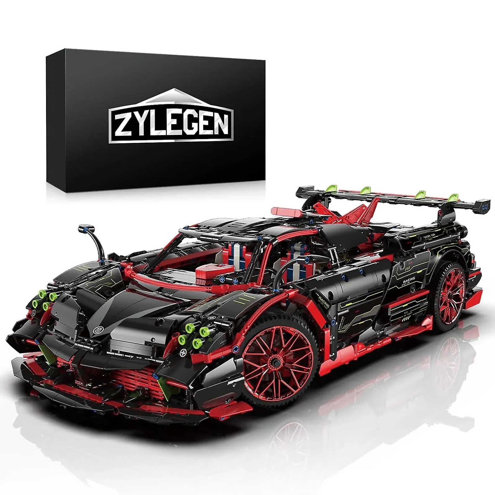 ZYLEGEN Race Car Building Toy Set,Collectible Model Building Set and Sport Car,Supercar Building Kit for Boys, Girls, and TeensGift for Motorsport Fans (Red)