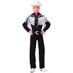 Barbie The Movie Collectible Ken Doll Wearing Black and White Western Outfit