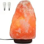 7 Inch Himalayan Salt Lamp with Dimmer Cord - Night Light Natural Crystal Rock Classic Wood Base Authentic from Pakistan