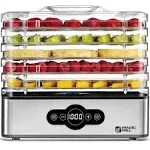 Stainless Steel Food Dehydrator with 5 Trays - Preserve Fruits, Veggies &amp; Meats