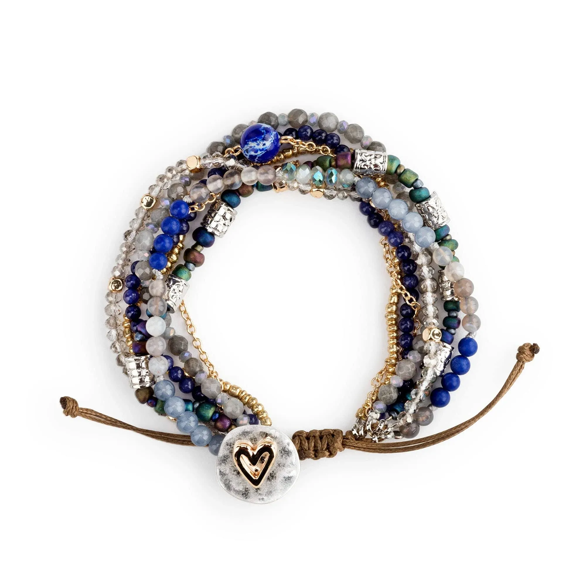 Indigo Beaded Love Bracelet