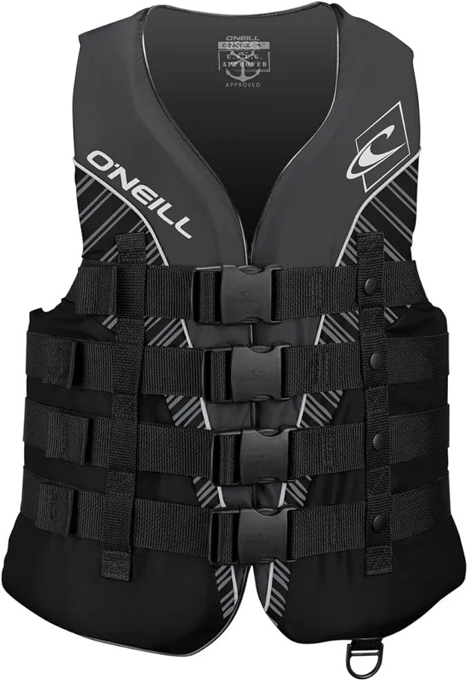 O'Neill Men's Superlite USCG Life Vest,Black/Black/Smoke:White,XL