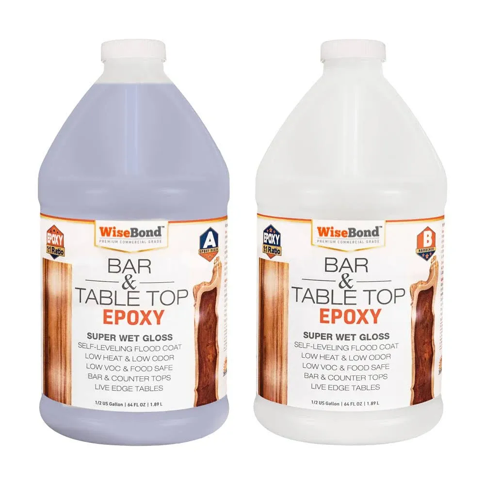 1 gal. Clear Bar and Table Top Wood and Concrete 1:1 Ratio Counter Top Epoxy Kit