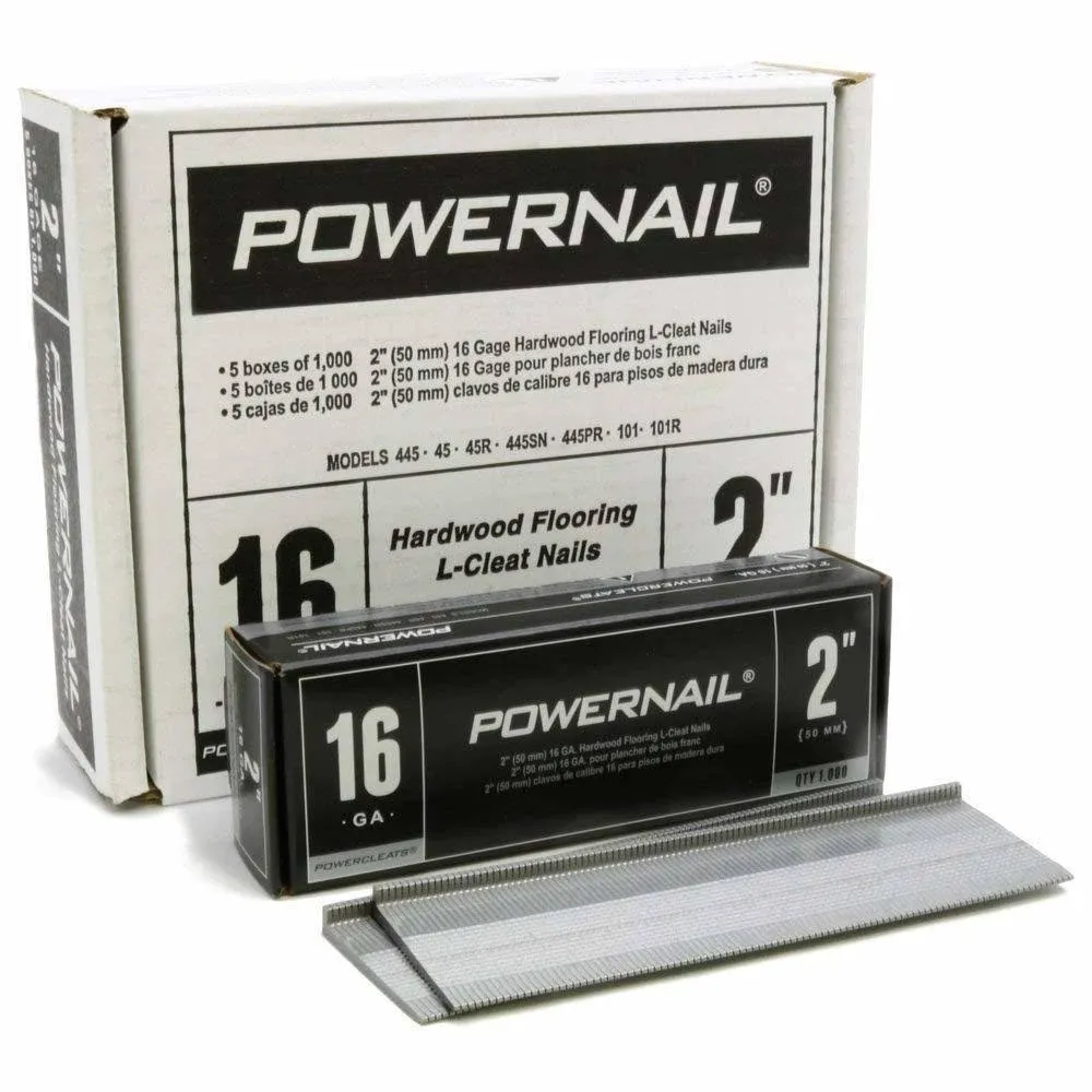 Powernail L20016 16 Gauge 2 Inch Length L-Cleat Nail for Hardwood Flooring (Box of 1000)