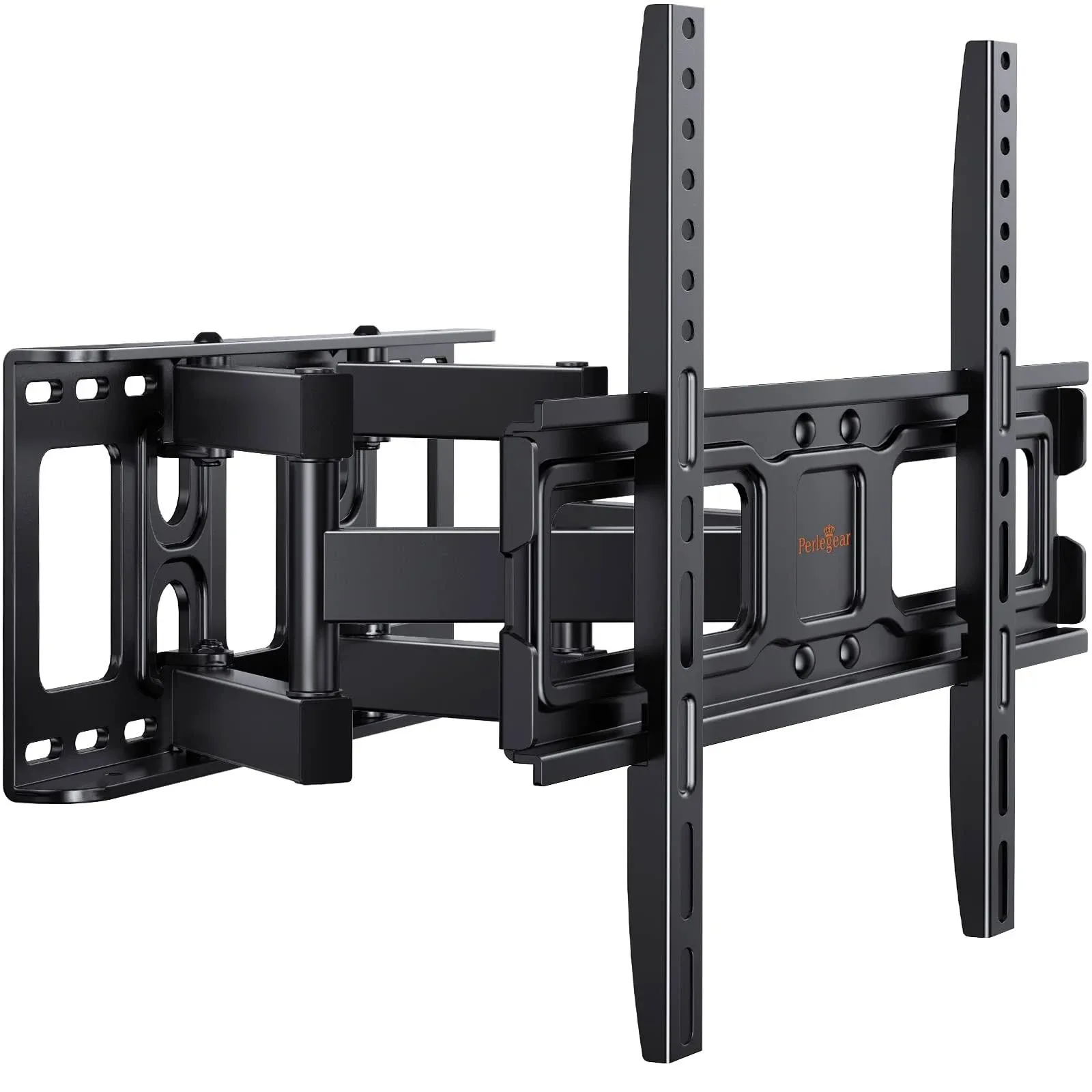 Perlegear TV Wall Mount Bracket Full Motion for 26-65 Inch LED, LCD, OLED Flat Curved TVs, TV Mount with Dual Swivel Articulating Arms Extension Tilt, Max VESA 400x400mm Fits 12/16" Wood Stud