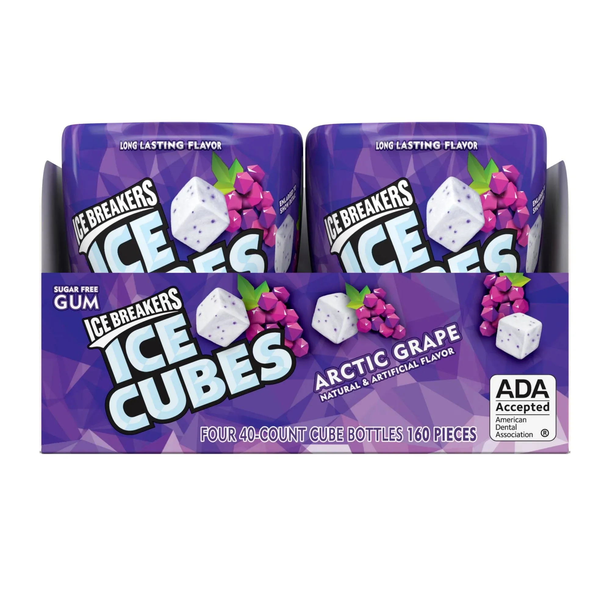 Ice Breakers Ice Cubes Gum, Sugar Free, Arctic Grape - 4 - 40 cube bottles [160 ...