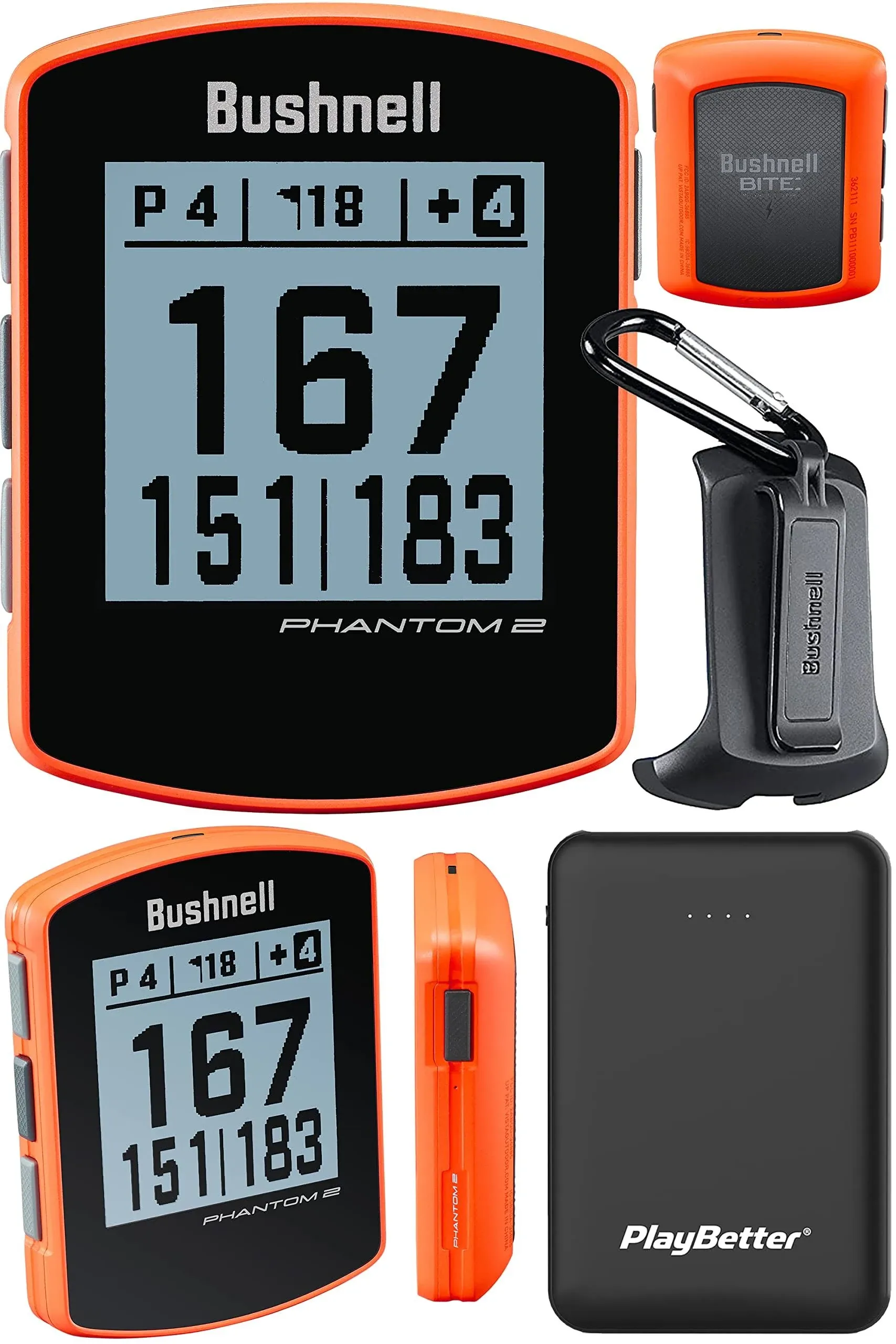 Bushnell Phantom 2 (Neon Orange) Handheld Golf GPS Power Bundle | with PlayBetter ...